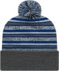 Cap America RKL12 USA Made Striped Knit Cap with Cuff Beanie True Royal Royal / One Size Fits Most
