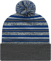 Cap America RKL12 USA Made Striped Knit Cap with Cuff Beanie True Royal Royal / One Size Fits Most