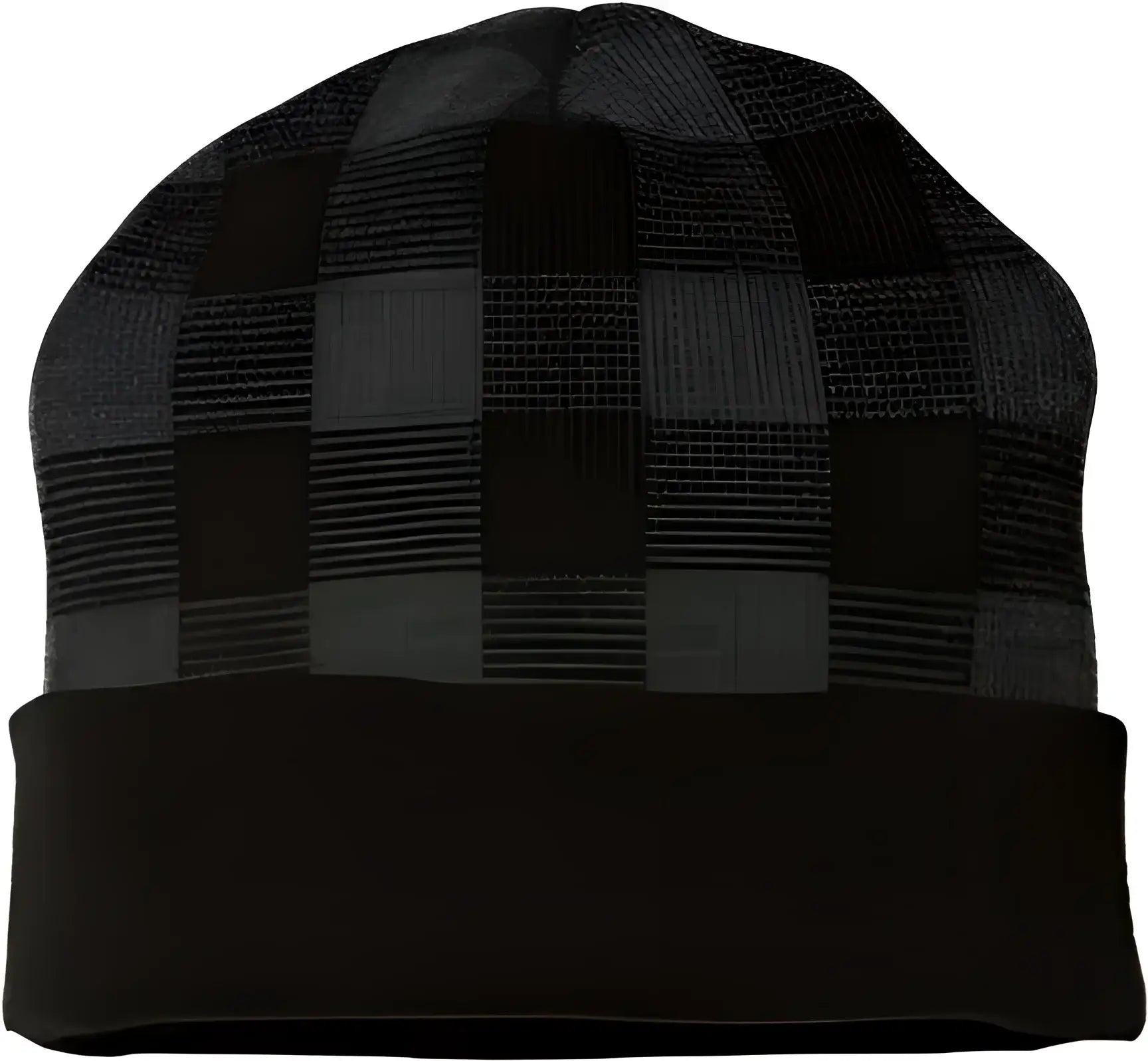 Cap America RKP12 USA Made Plaid Beanie Black Dark Heather Gray Black Dark Gray / One Size Fits Most