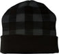 Cap America RKP12 USA Made Plaid Beanie Black Dark Heather Gray Black Dark Gray / One Size Fits Most