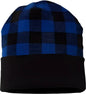 Cap America RKP12 USA Made Plaid Beanie - Black True Royal - Black Royal / One Size Fits Most