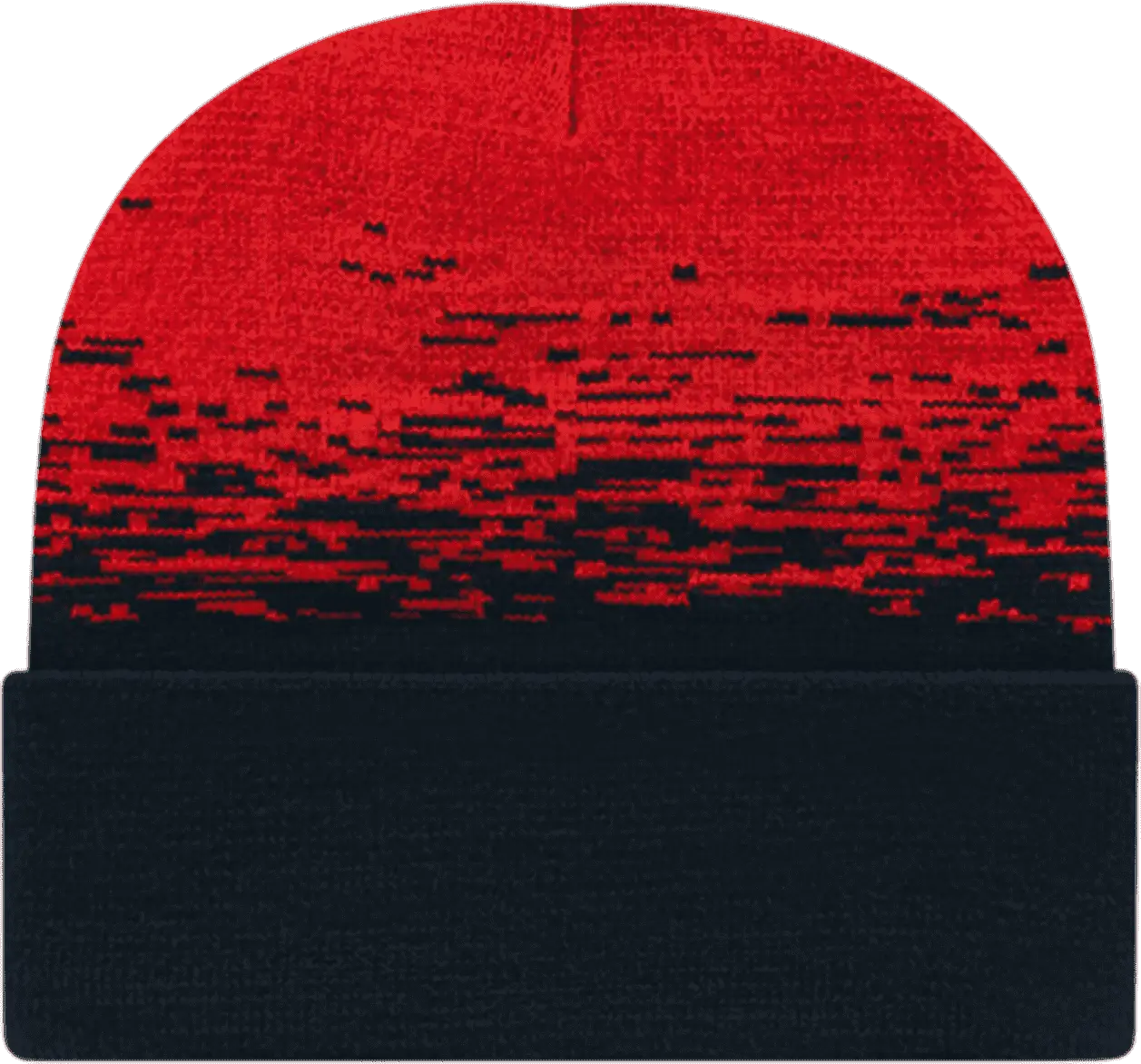 Cap America RKS12 USA Made Static Pattern Knit Cap with Cuff Beanie Black True Red Black Red / One Size Fits Most