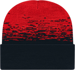 Cap America RKS12 USA Made Static Pattern Knit Cap with Cuff Beanie Black True Red Black Red / One Size Fits Most