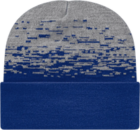 Cap America RKS12 USA Made Static Pattern Knit Cap with Cuff Beanie - True Royal Heather - Royal Gray / One Size Fits