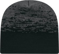 Cap America RKS9 USA Made Static Pattern Knit Beanie Black Dark Heather Black Dark Gray / One Size Fits Most