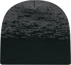 Cap America RKS9 USA Made Static Pattern Knit Beanie Black Dark Heather Black Dark Gray / One Size Fits Most