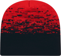 Cap America RKS9 USA Made Static Pattern Knit Beanie - Black True Red - Black Red / One Size Fits Most