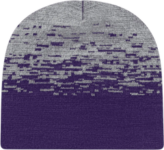 Cap America RKS9 USA Made Static Pattern Knit Beanie Purple Heather Purple Gray / One Size Fits Most