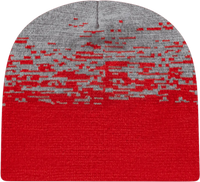 Cap America RKS9 USA Made Static Pattern Knit Beanie - True Red Heather - Red Gray / One Size Fits Most