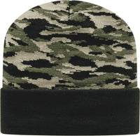 Cap America RKTC12 In Stock RK Vintage Tiger Camo Knit Beanie with Cuff Vintage Tiger Camo Tiger / One Size Fits Most