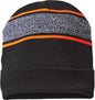 Cap America RKV12 USA Made Variegated Striped Cuffed Beanie - Black Neon Blaze - Black Blaze / One Size Fits Most