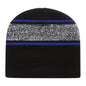 Cap America RKv9 USA Made Variegated Striped Beanie - Black Neon Blaze - Black Blaze / One Size Fits Most
