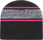 Cap America RKv9 USA Made Variegated Striped Beanie - Black Neon Pink - Black Pink / One Size Fits Most