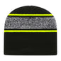 Cap America RKv9 USA Made Variegated Striped Beanie - Black Neon Yellow - Black Yellow / One Size Fits Most