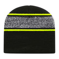 Cap America RKv9 USA Made Variegated Striped Beanie - Black Neon Yellow - Black Yellow / One Size Fits Most