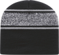 Cap America RKv9 USA Made Variegated Striped Beanie Black Silver Black Light Gray / One Size Fits Most