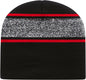Cap America RKv9 USA Made Variegated Striped Beanie Black True Red Black Red / One Size Fits Most