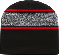 Cap America RKv9 USA Made Variegated Striped Beanie Black True Red Black Red / One Size Fits Most