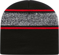 Cap America RKv9 USA Made Variegated Striped Beanie Black True Red Black Red / One Size Fits Most