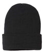 Cap America SKN24 Sustainable Knit Cap with Cuff Black Black / One Size Fits Most