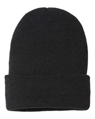 Cap America SKN24 Sustainable Knit Cap with Cuff Black Black / One Size Fits Most