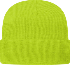 Cap America TKN24 USA Made Knit Cap with Cuff Beanie Lime Shock Lime / One Size Fits Most