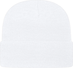 Cap America TKN24 USA Made Knit Cap with Cuff Beanie White White / One Size Fits Most