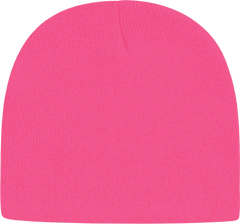 Cap America TKN28 USA Made Knit Beani Neon Pink Pink / One Size Fits Most