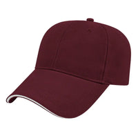 Cap America X200 X Tra Value Structured Sandwich Cap - Maroon White - Maroon White / One Size Fits Most
