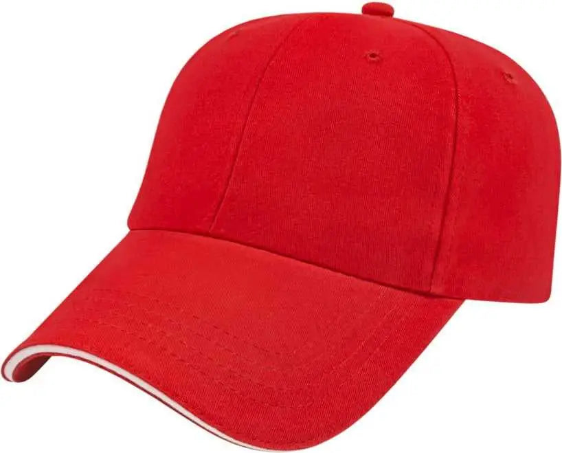 Cap America X201 X Tra Value Unstructured Sandwich Cap - Red White - Red White / One Size Fits Most