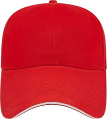 Cap America X201 X Tra Value Unstructured Sandwich Cap - Red White - Red White / One Size Fits Most