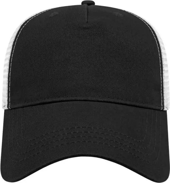 Cap America X600 X tra Value Five Panel Mesh Back Cap - Black White - Black White / One Size Fits Most