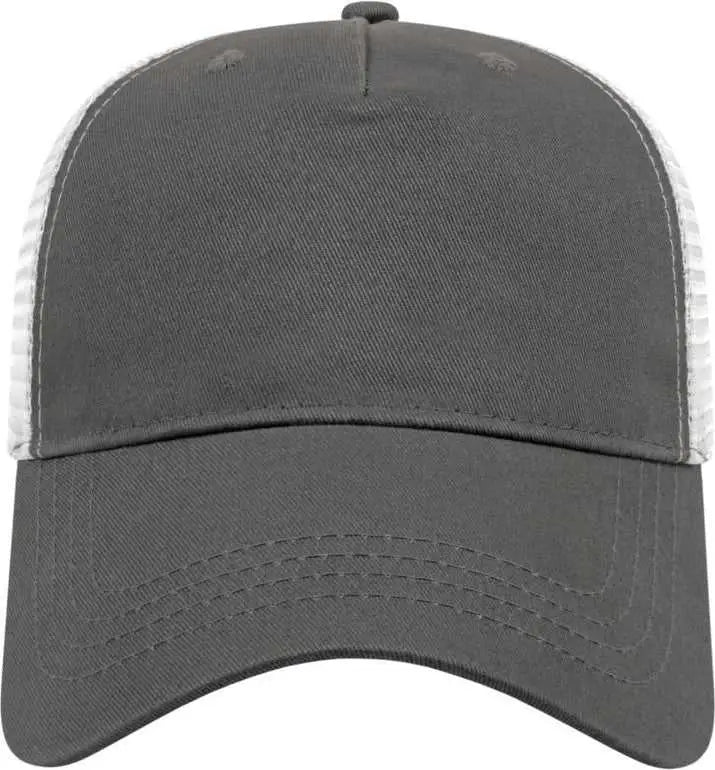 Cap America X600 X tra Value Five Panel Mesh Back Cap - Charcoal White - Dark Gray White / One Size Fits Most