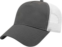 Cap America X600 X tra Value Five Panel Mesh Back Cap Charcoal White Dark Gray White / One Size Fits Most