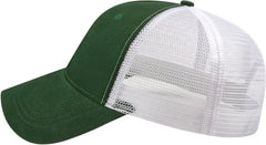 Cap America X600 X tra Value Five Panel Mesh Back Cap - Dark Green White - Dark Green White / One Size Fits Most