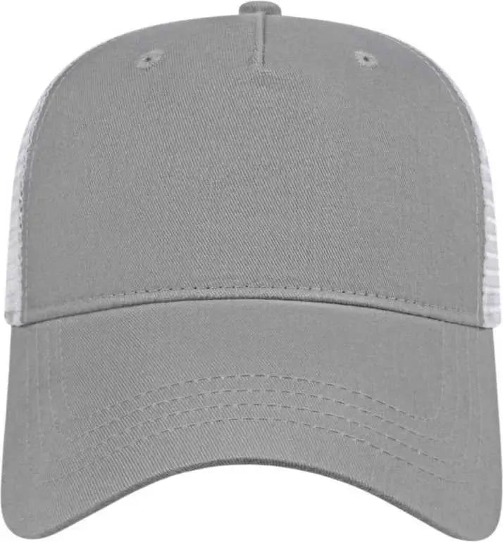 Cap America X600 X tra Value Five Panel Mesh Back Cap - Gray White - Gray White / One Size Fits Most