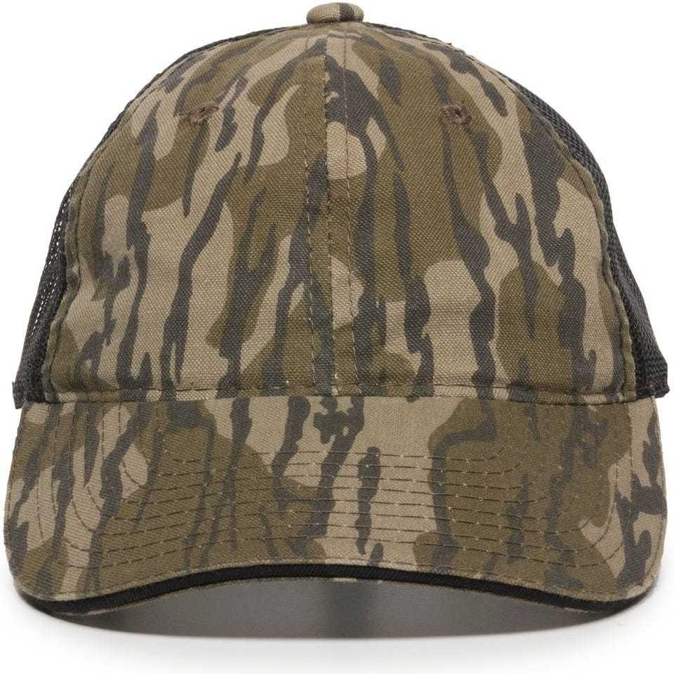 OC Sports CGWM-301 Adjustable Mesh Back Cap - Mossy Oak Original Bottomland  Black | HIT a Double
