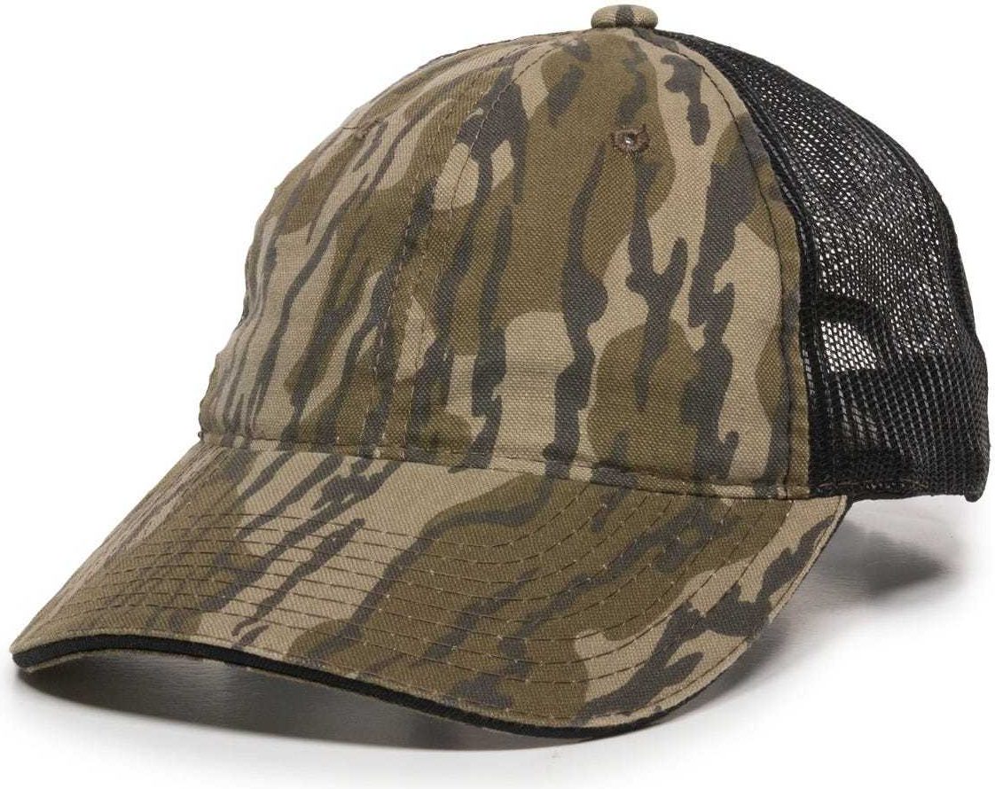 OC Sports CGWM-301 Adjustable Mesh Back Cap - Mossy Oak Original Bottomland  Black | HIT a Double