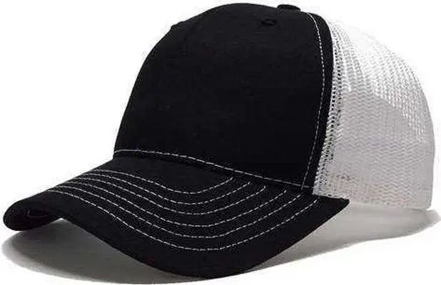 Classic Caps USA100 USA-Made Trucker Cap - Black White - Black White / 6 5/8’’ - 7 3/8’’