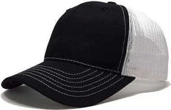 Classic Caps USA100 USA-Made Trucker Cap - Black White - Black White / 6 5/8’’ - 7 3/8’’