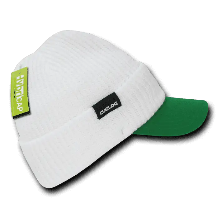 Cuglog C01 The Original Hybri Beanie with Visor - White Kelly - White Kelly / One Size Fits Most