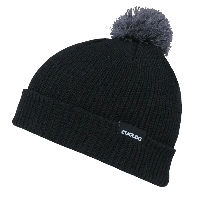 Cuglog K002 Everest Pom Pom Beanie - Black Gray - Black Gray / One Size Fits Most