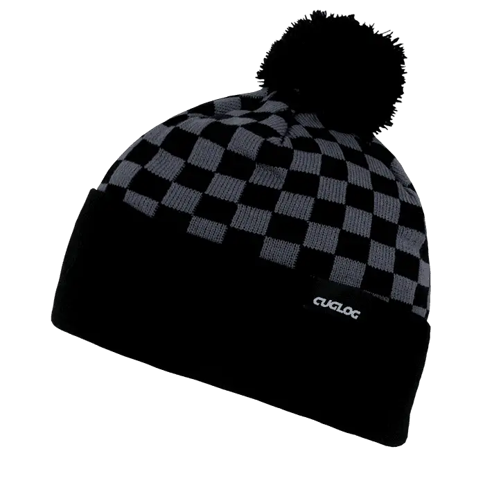 Cuglog K019 Changbai Checker Beanie - Gray Black - Gray Black / One Size Fits Most