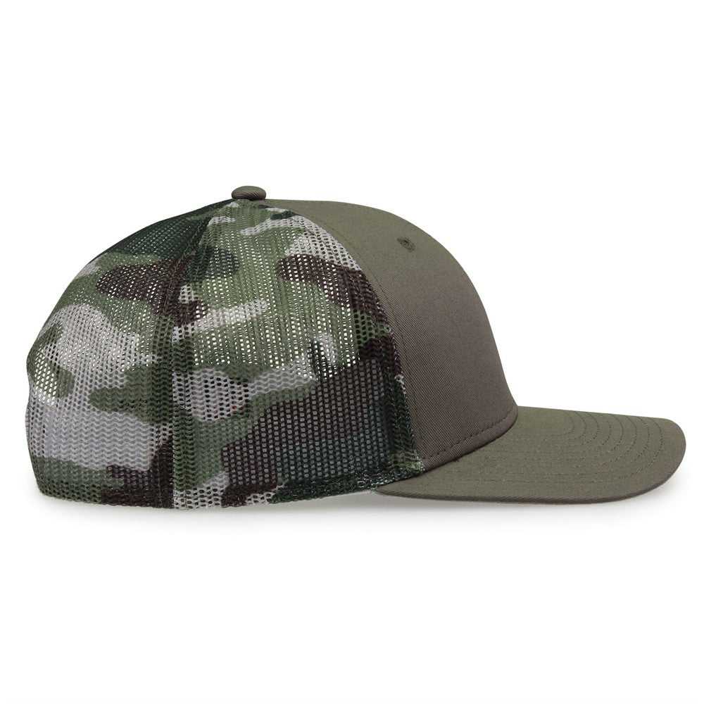 The Game GB452C Camo Everyday Trucker Cap - Olive Camo - HIT a Double - 7