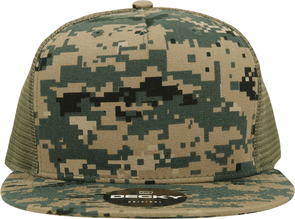 Decky 1040 Classic 5 Panel Cot. Trucker Cap - MCU Camo - MCU Camo / One Size Fits Most