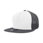 Decky 1040 Classic 5 Panel Trucker Cap White Charcoal White Dark Gray / One Size Fits Most