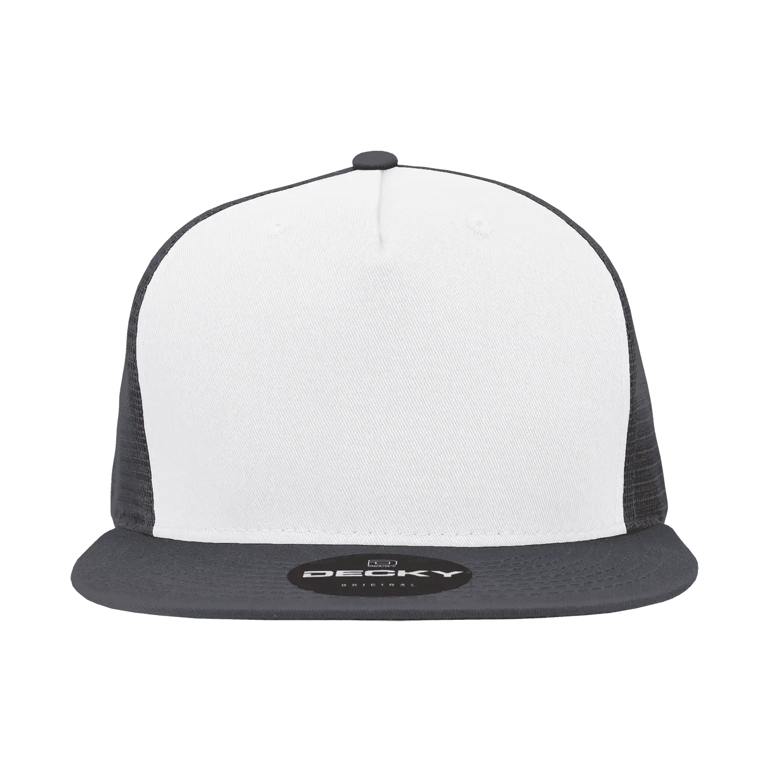 Decky 1040 Classic 5 Panel Trucker Cap - White Charcoal - White Dark Gray / One Size Fits Most