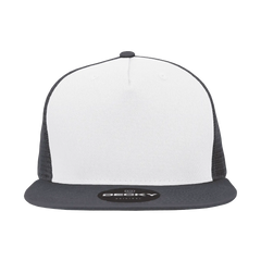Decky 1040 Classic 5 Panel Trucker Cap White Charcoal White Dark Gray / One Size Fits Most