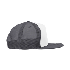 Decky 1040 Classic 5 Panel Trucker Cap White Charcoal White Dark Gray / One Size Fits Most