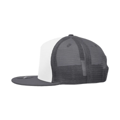 Decky 1040 Classic 5 Panel Trucker Cap White Charcoal White Dark Gray / One Size Fits Most